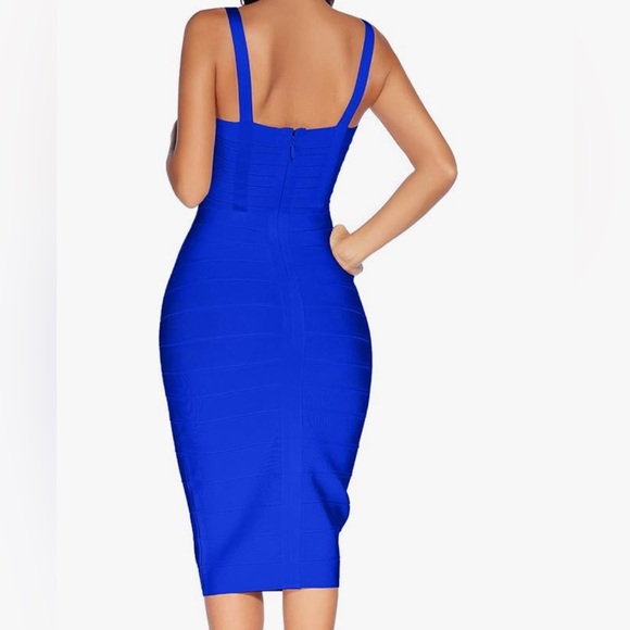 Meilun Royal Blue Bodycon Midi Dress - Picture 2 of 3